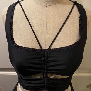 FREE PEOPLE MOVEMENT RUFFLED SPORT TOP SZ S